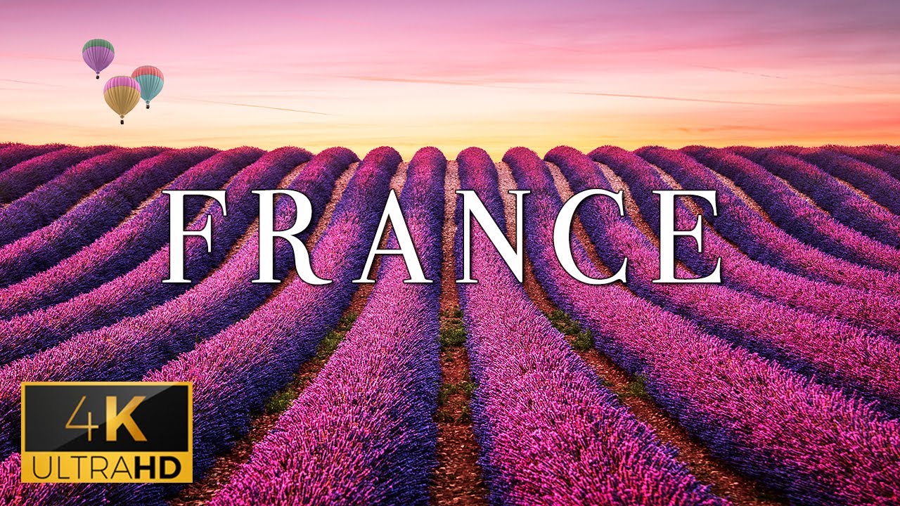 FLYING OVER FRANCE (4K UHD) - Peaceful Music With Wonderful Natural Landscape For Relaxation On TV