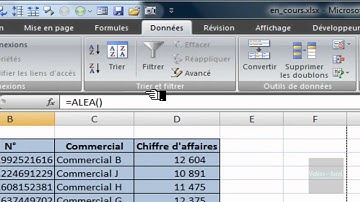 Excel 2007 : Fonction ALEA et fonctionnalité TRI