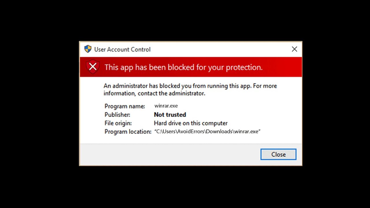 How To Fix This App Has Been Blocked For Your Protection Windows Youtube