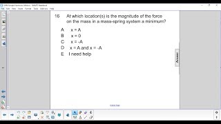 AP 1 Simple Harmonic Motion Question 16