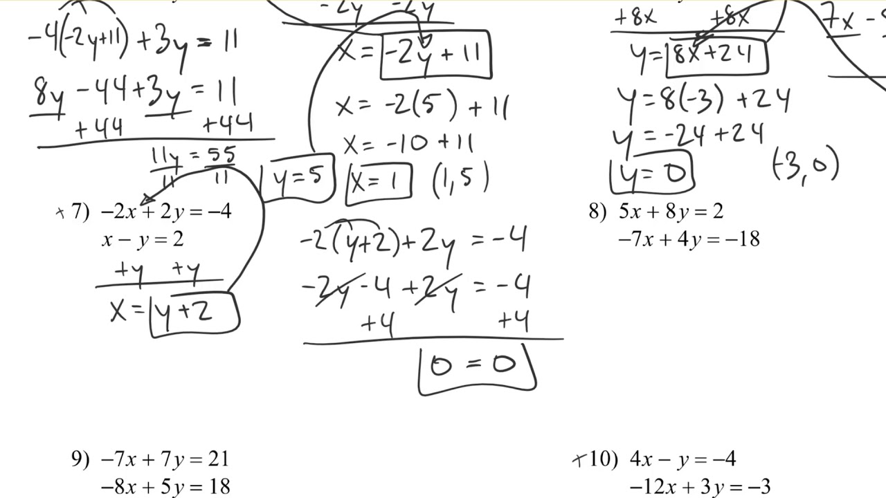 Homework 45 Solving Systems - Substitution D2