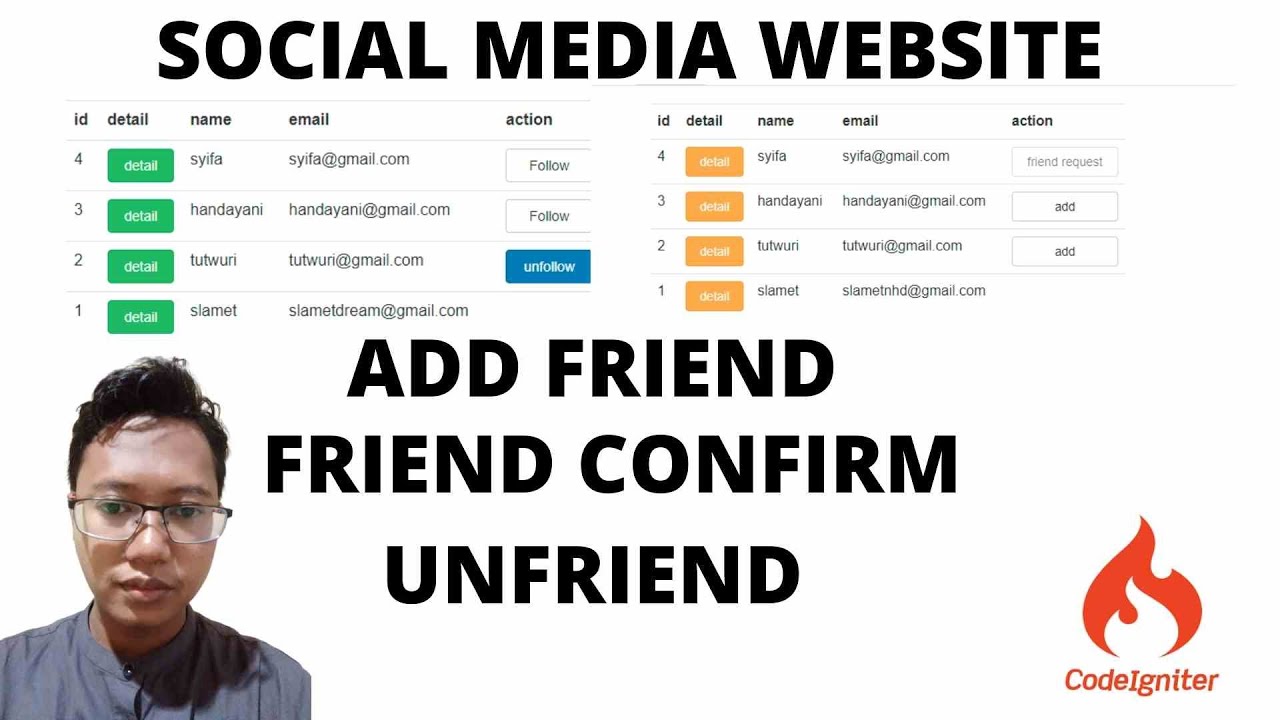 10 Membuat fungsi add Friend dan confirm Friend pada model Codeigniter ...
