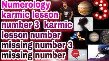 🔢| | Numerology | | karmic lesson number 3 | | karmic lesson number | | missing number 3 | | SUVO TV