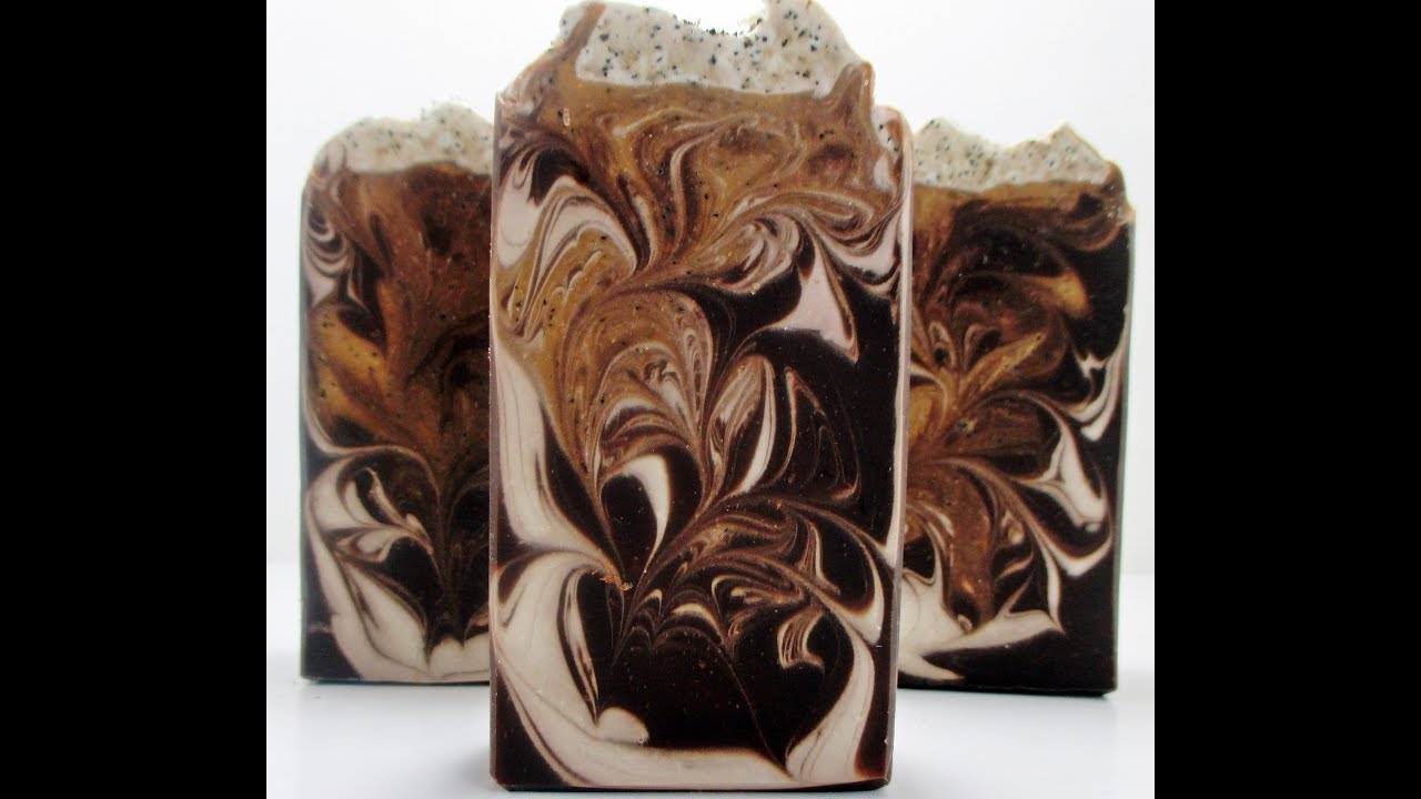 MAKING AND CUTTING COFFEE AND CREAM HANDMADE COLD PROCESS SOAP - YouTube