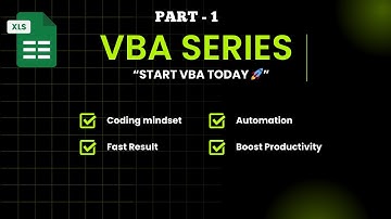Part 1 - "Excel VBA for Beginners | Start Your VBA Journey" | Hindi