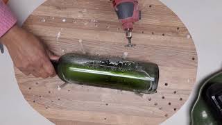 How to cut an empty glass wine bottle made for succulent planter.