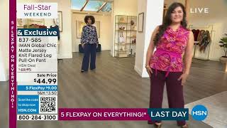 IMAN Global Chic Matte Jersey Knit FlaredLeg PullOn Pant