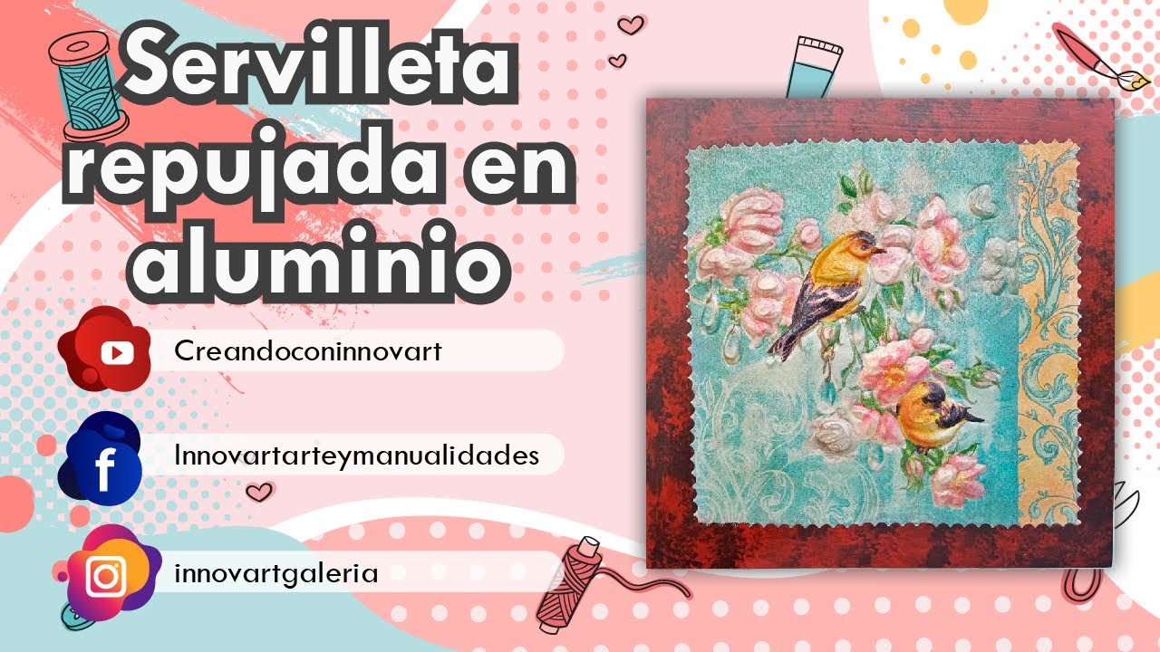 Servilleta repujada en aluminio