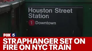 Straphanger set on fire on a 1 train in NYC