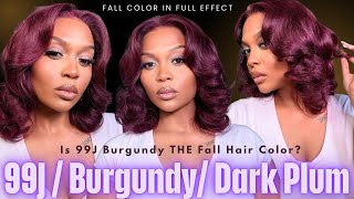 Is 99J Burgundy THE Fall Hair Color? 🍷 | Luvme Hair Glueless Wig FULL Tutorial + Honest Review