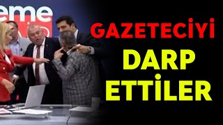 Cemal Enginyurt ve koruması tv100'de Gazeteci Latif Şimşek'e saldırdı.Şimşek darbedildi