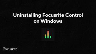 Uninstalling Focusrite Control on Windows
This video guides you through uninstalling Focusrite Control on your Windows system.
00:00 - Title
00:04 - Introduction
00:20 - Open Add or Remove programs
00:48 - Uninstall Focusrite Control
For a written guide on how to uninstall Focusrite Control, see this article:
https://support.focusrite.com/hc/articles/115003235785
Need Support?
Find answers and get help on our help centre:
https://support.focusrite.com/hc/ Uninstalling Focusrite Control on Windows