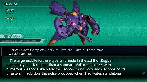 Enemy Karkinos Attack/s (Buddy Complex), Super Robot Wars X.