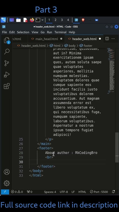 How to create web page in HTML | Without using css and bootstrap | in ...