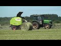 JOHN DEERE 5725  и CLAAS ROLLANT 340RC  заготовка сена в рулоны.