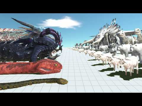 Snake War - Snake Family VS White Bewilderbeast - Animal Revolt Battle Simulator