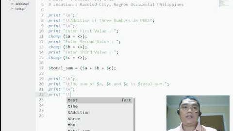Addition of Three Numbers in PERL