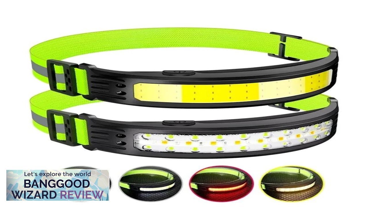 COB Sensor Headlight Built in Battery Fishing Headlamp Rechargeable 6 Modes Head Review
