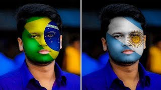 Photoshop Tutorial: How to Face Paint National Flag onto a Face. screenshot 2