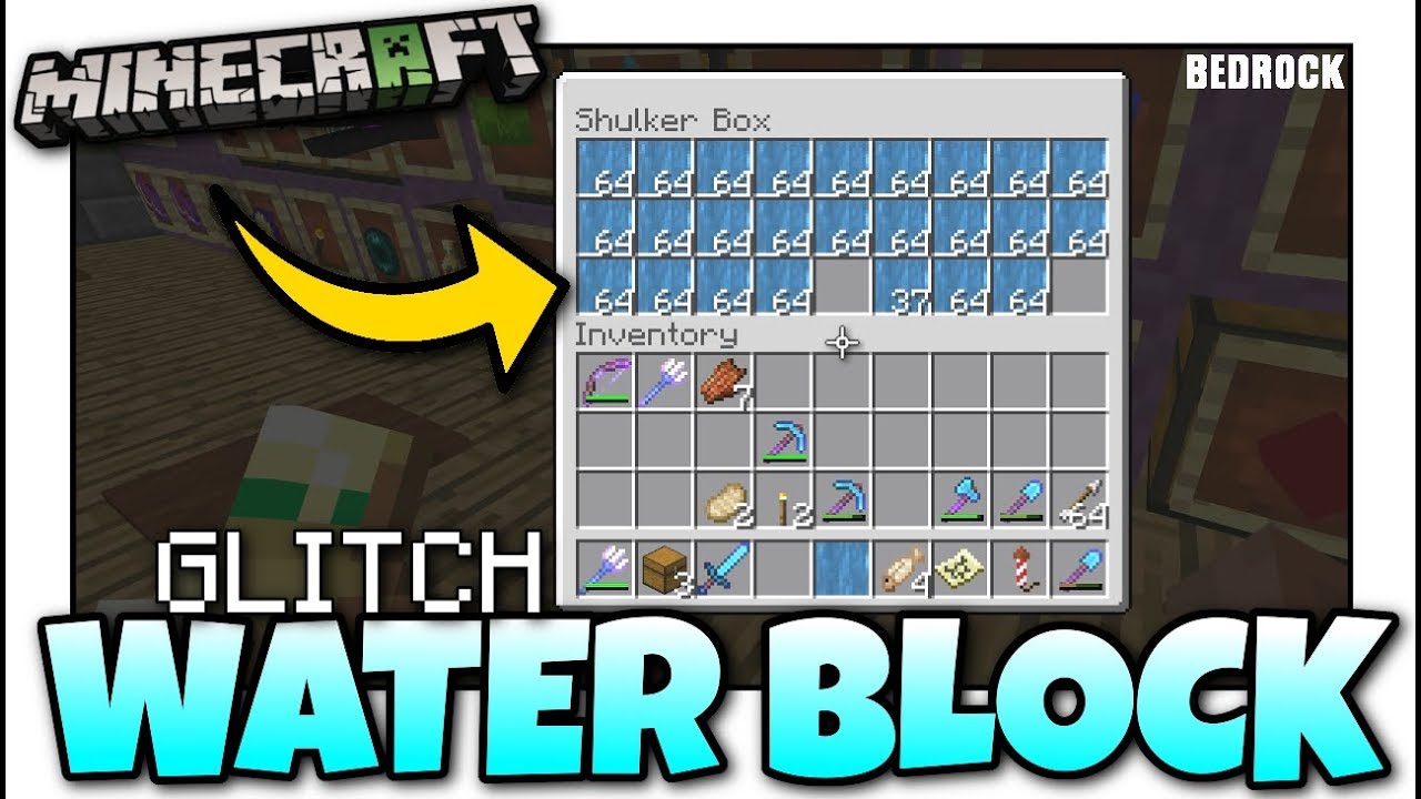 Minecraft Water Block Glitch How To Mine Water Mcpe Xbox Switch Bedrock Youtube