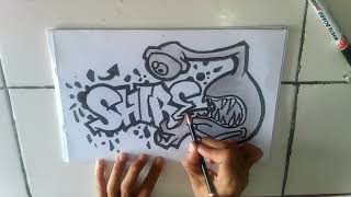 Tulisan Grafiti Grafiti Hitam Putih