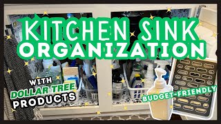 UNDER KITCHEN SINK ORGANIZATION WITH DOLLAR TREE PRODUCTS BUDGET-FRIENDLY