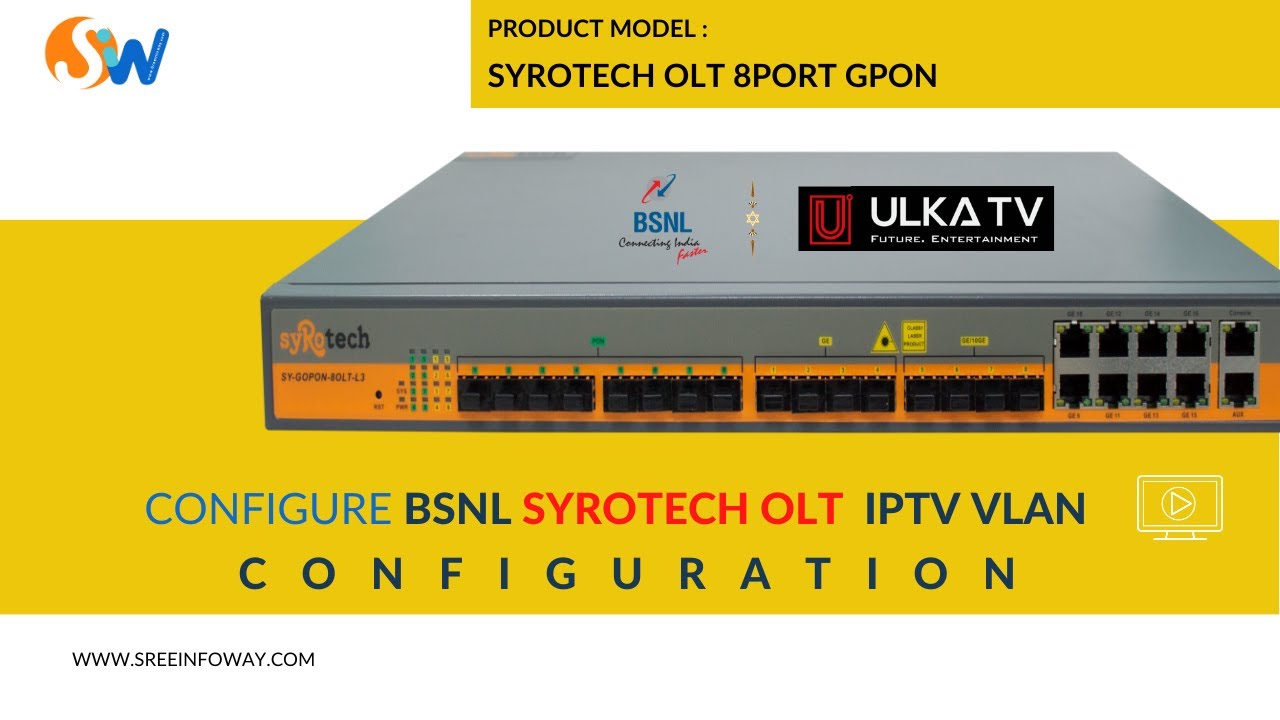 BSNL IPTV OLT Configuration – Syrotech OLT 8port GPON