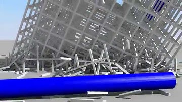 Blender - Demolition test - Building frame (over 9000 cubes!)