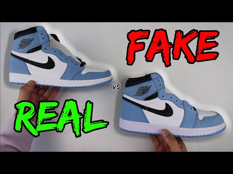 REAL VS FAKE! NIKE AIR JORDAN 1 UNIVERSITY BLUE COMPARISON!