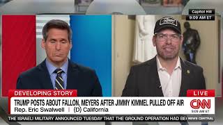 Eric Swalwell on CNN - Jimmy Kimmel's Show Pulled Off Air Over Remarks