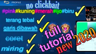 Tutorial trick tulisan warna warni MLBB 2020 ... no clickbait / full all letter trick / ALL TRICK