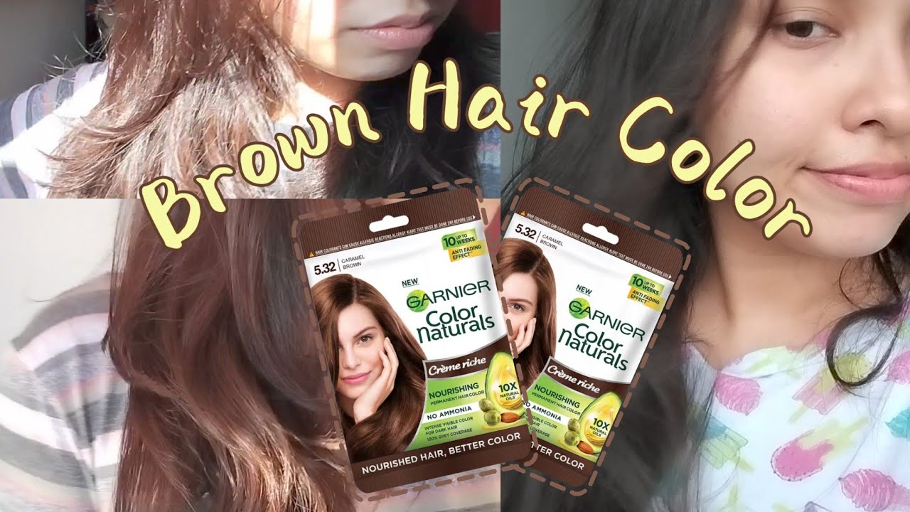 First time coloring my hair brown! (using Garnier Naturals Hair Color ...
