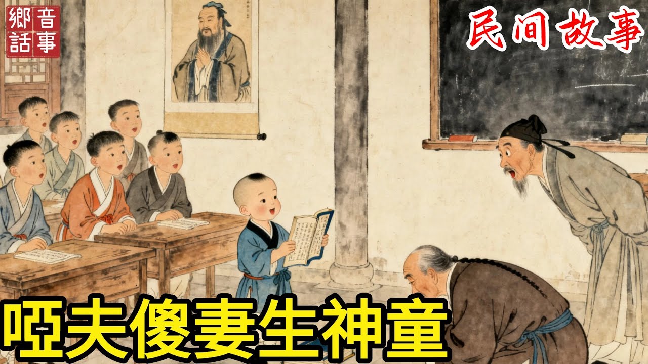 村裏啞巴漢子娶了個傻媳婦，全村都當笑話看，誰知傻妻竟生下一個神童，過目不忘，5歲一句話嚇得教書先生磕頭拜師！#故事頻道 #民間故事 #故事分享 #聽書 #情感 #中國文化