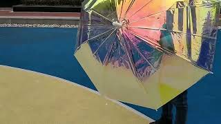 Shiny Umbrellas for Women Fashion Rainbow-laser Reflective Parasols