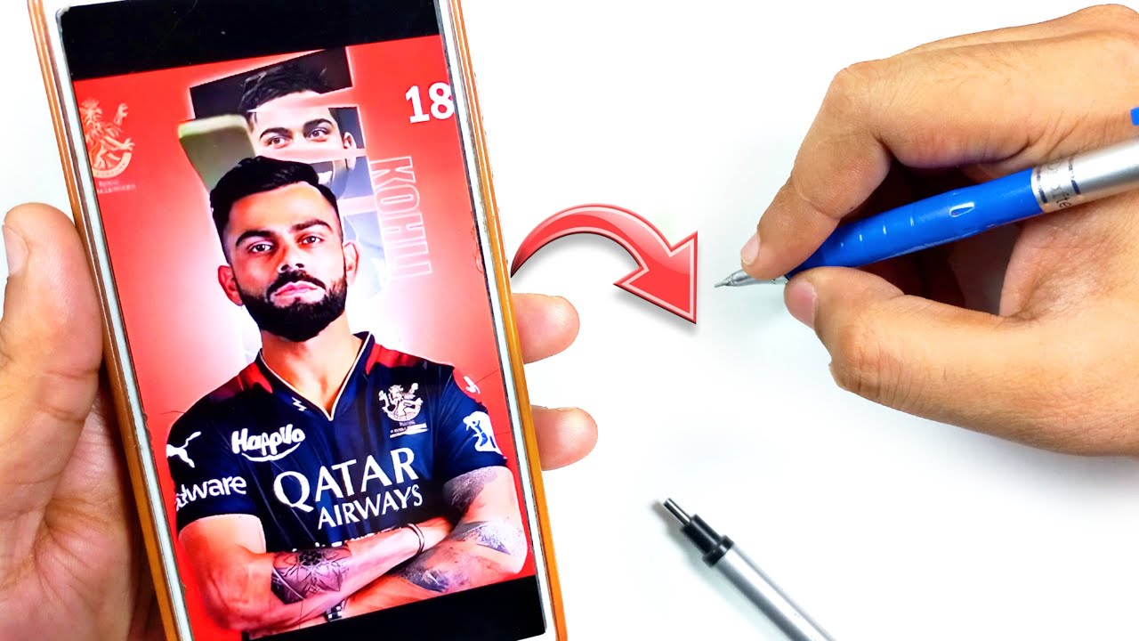 Virat Kohli sketch, step by step, outline tutorial | How to Draw Virat ...