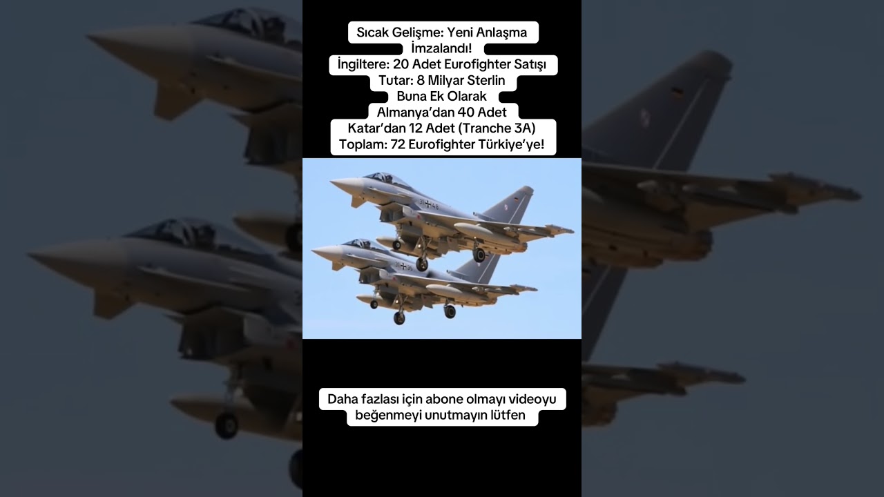 TÜRKİYE 72 EUROFIGHTER ALIYOR DEV ANLAŞMA TAMAMLANDI 