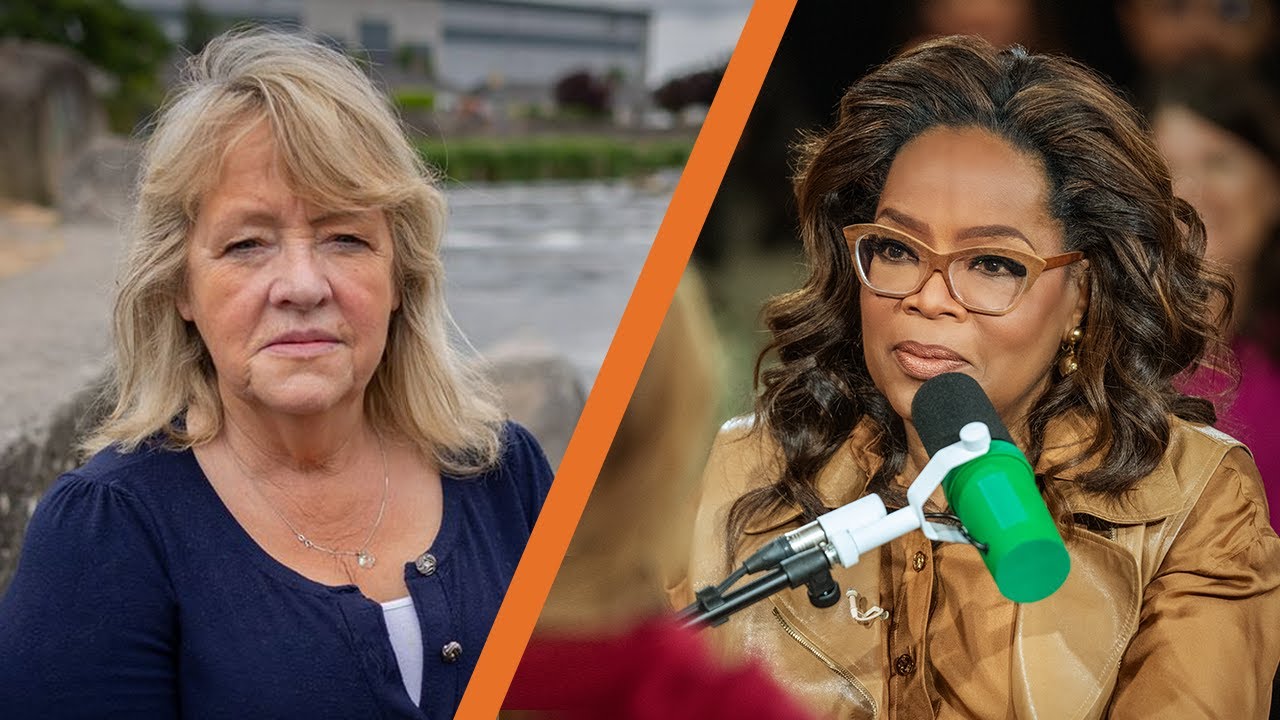 Oprah Winfrey speaks to a survivor of the Magdalene Laundries