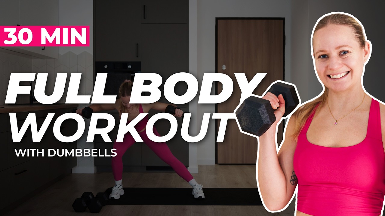 30 MIN FULL BODY DUMBBELL WORKOUT | No Repeats - YouTube