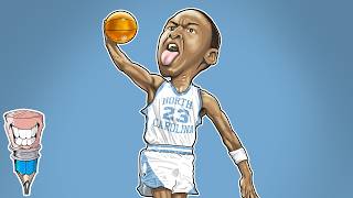 How to Draw a Caricature of Micheal Jordan Dunking at UNC #GoHeels #UNC #TarHeels #tarheelnation