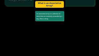 14. What is an Associative Array #Shorts #algorithm #datastructures