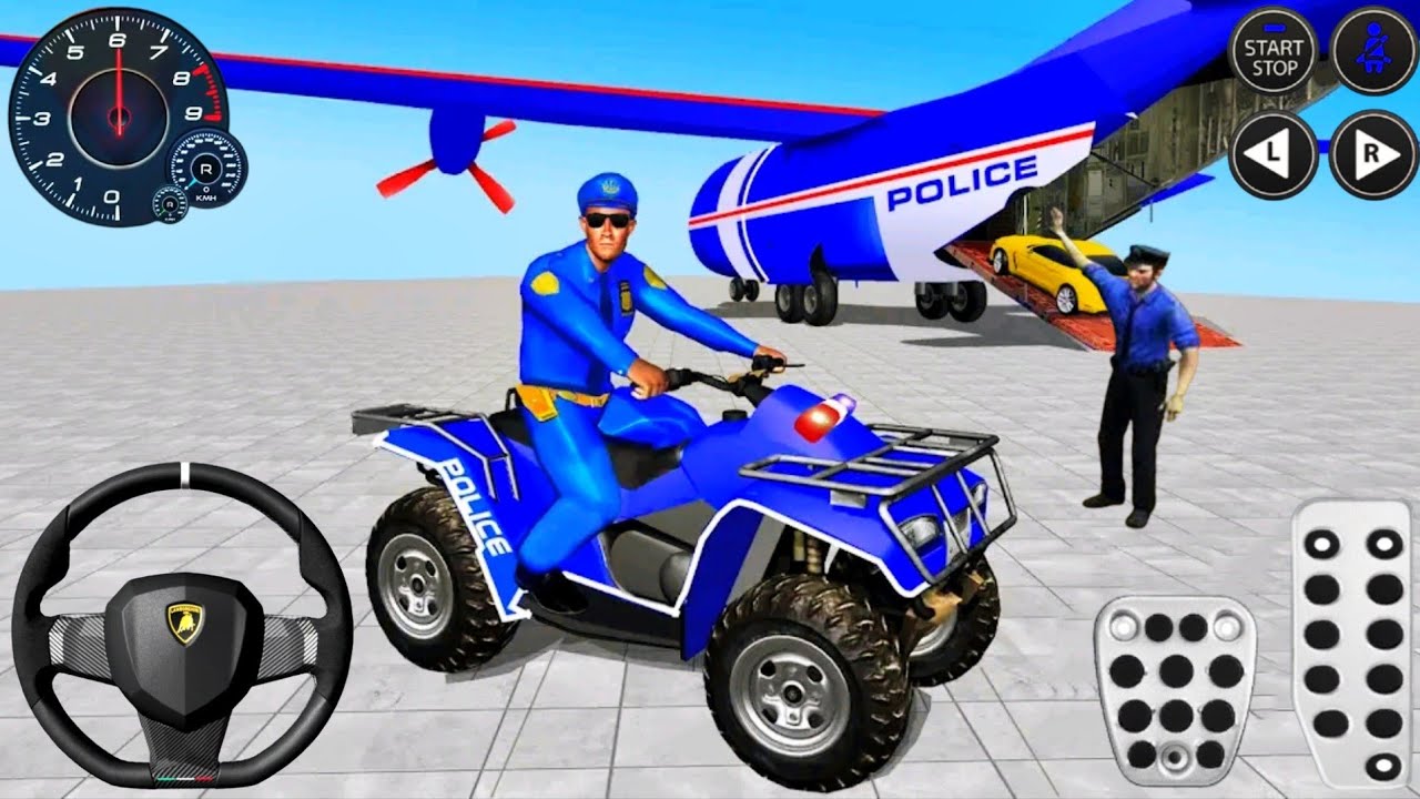 Us Police ATV Quad Bike Plane Transport Game 🚓💥 Gameplay 219√ || Police Games || Flash Gameplay