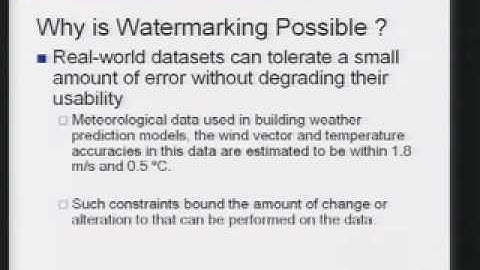 CERIAS Security: Watermarking Relational Databases 1/6
