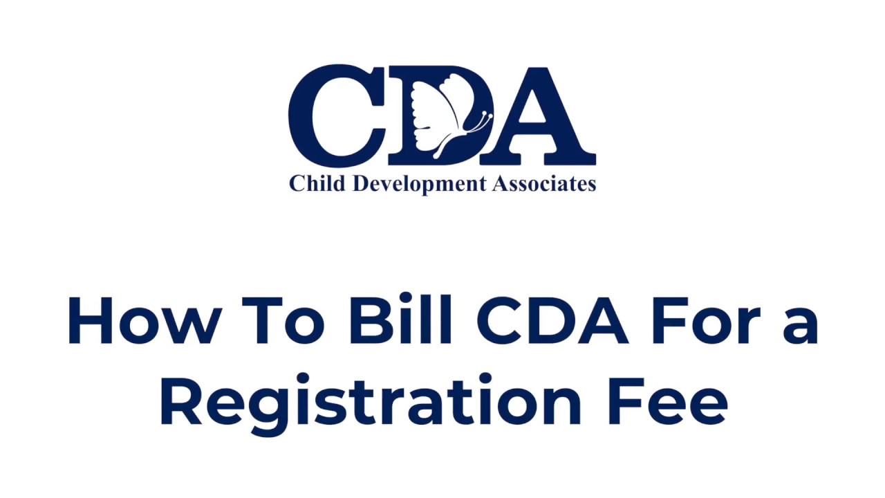 How to Bill CDA For a Registration Fee YouTube