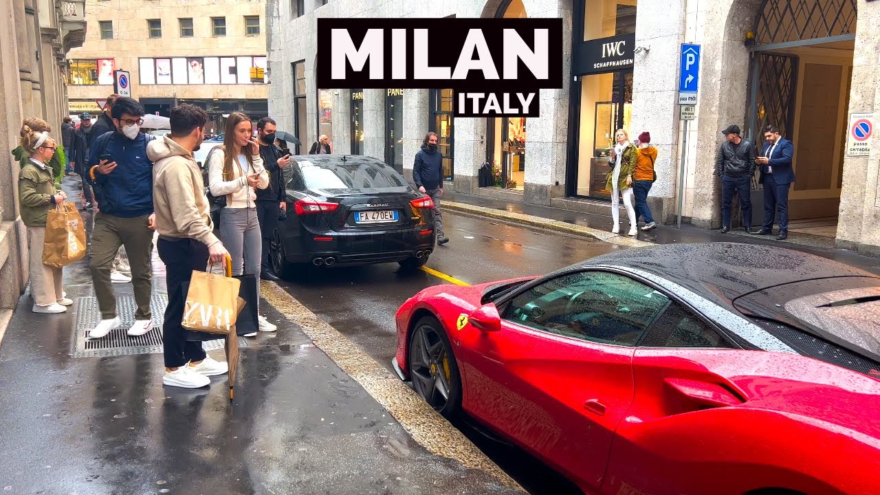 Milan, 이탈리아 | Rainstorm | 도보 여행 4K