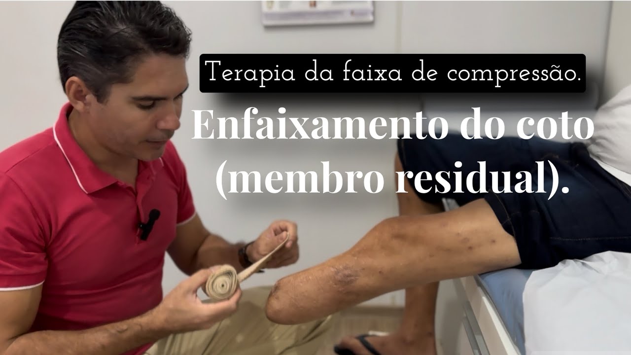 Entenda sobre a terapia do enfaixamento do coto .  Paciente amputação Transtibial.