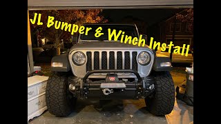 New JL & JT Rugged Ridge Arcus Bumper and Warn winch install