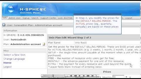 How to edit your Hosting Plan in H-Sphere - Reseller Guide - Host Department LLC