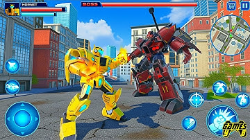 Car Robot Transformers City Battle: Bee Robot Transform - Android Gameplay