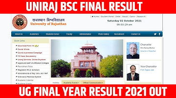Rajasthan University UG Final Year Result 2021 Out | B.Sc Final Year Result 2021 Name Wise