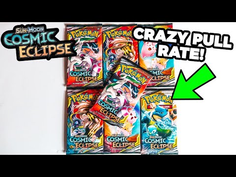 CRAZY PULL RATE! Opening 7 Pokemon Cosmic Eclipse Booster Packs - YouTube